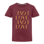 Love Kinder Premium T-Shirt - Bordeauxrot meliert