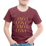 Love Kinder Premium T-Shirt - Bordeauxrot meliert