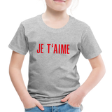 JE T´Aime Kinder Premium T-Shirt - Grau meliert