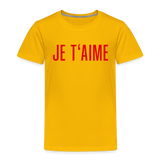 JE T´Aime Kinder Premium T-Shirt - Sonnengelb