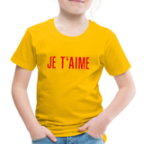 JE T´Aime Kinder Premium T-Shirt - Sonnengelb
