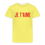 JE T´Aime Kinder Premium T-Shirt - Gelb
