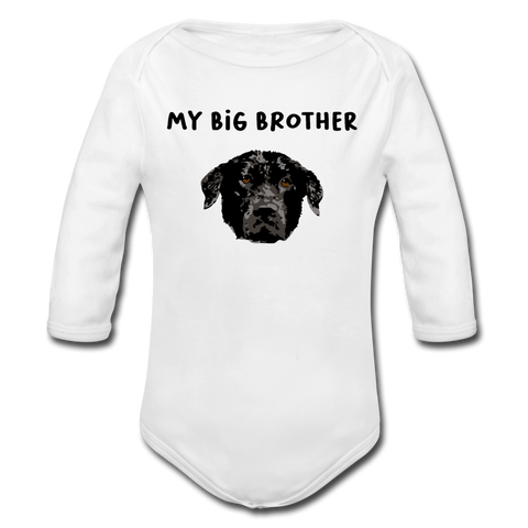 My Big Brother Baby Bio-Langarm-Body - Weiß