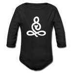 Yoga Symbol Baby Bio-Langarm-Body - Schwarz