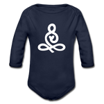 Yoga Symbol Baby Bio-Langarm-Body - Dunkelnavy