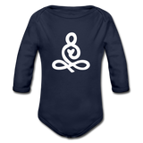 Yoga Symbol Baby Bio-Langarm-Body - Dunkelnavy