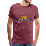 1970 Männer Premium T-Shirt - Bordeauxrot meliert