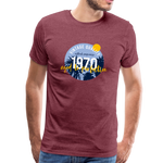 1970 Männer Premium T-Shirt - Bordeauxrot meliert