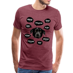 Hundesprache Männer Premium T-Shirt - Bordeauxrot meliert