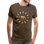 Bee Happy Männer Premium T-Shirt - Edelbraun