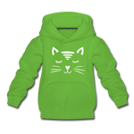 Katze Kinder Premium Hoodie - Hellgrün
