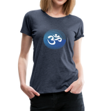 Yoga Frauen Premium T-Shirt - Blau meliert