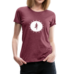Yoga Frauen Premium T-Shirt - Bordeauxrot meliert
