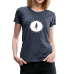 Yoga Frauen Premium T-Shirt - Blau meliert