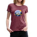 1991 Frauen Premium T-Shirt - Bordeauxrot meliert