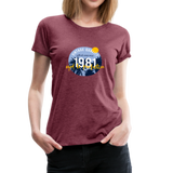 1981 Frauen Premium T-Shirt - Bordeauxrot meliert