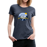 1981 Frauen Premium T-Shirt - Blau meliert
