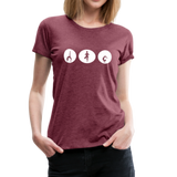 Yoga Frauen Premium T-Shirt - Bordeauxrot meliert