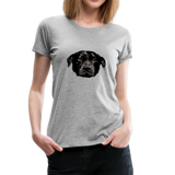 Hund Frauen Premium T-Shirt - Grau meliert