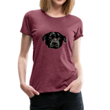 Hund Frauen Premium T-Shirt - Bordeauxrot meliert