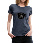 Hund Frauen Premium T-Shirt - Blau meliert