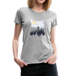 Katze Frauen Premium T-Shirt - Grau meliert