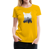 Katze Frauen Premium T-Shirt - Sonnengelb