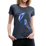 Wale Frauen Premium T-Shirt - Blau meliert