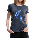 Wale Frauen Premium T-Shirt - Blau meliert
