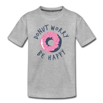 Donut Worry Be Happy Kinder Premium T-Shirt - Grau meliert