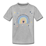 Follow The Rainbow Kinder Premium T-Shirt - Grau meliert