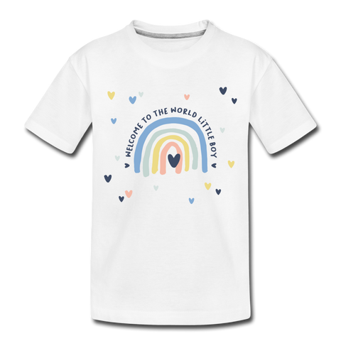Welcome Little Boy Kinder Premium T-Shirt - Weiß