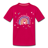 Follow The Rainbow Kinder Premium T-Shirt - dunkles Pink