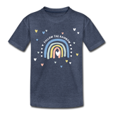 Follow The Rainbow Kinder Premium T-Shirt - Blau meliert