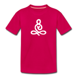 Yoga Kinder Premium T-Shirt - dunkles Pink