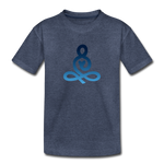 Yoga Kinder Premium T-Shirt - Blau meliert
