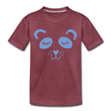 Panda Kinder Premium T-Shirt - Bordeauxrot meliert