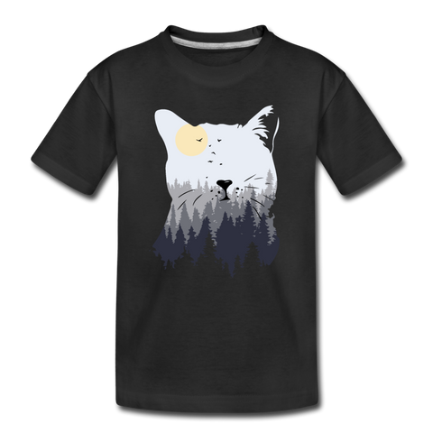 Katze Kinder Premium T-Shirt - Schwarz