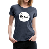 Braut Frauen Premium T-Shirt - Blau meliert