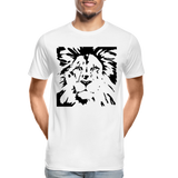 Löwe Männer Premium Bio T-Shirt - Weiß