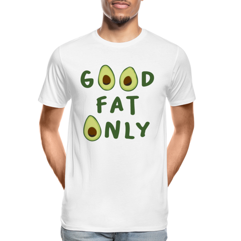 Good Fat Only Männer Premium Bio T-Shirt - Weiß
