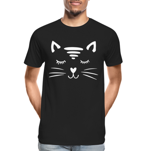 Katze Männer Premium Bio T-Shirt - Schwarz