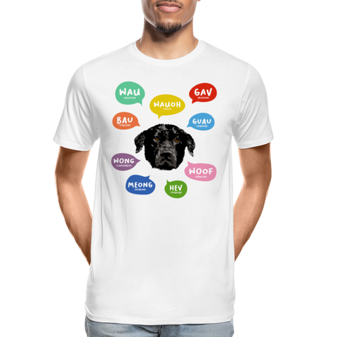 Hundesprache Männer Premium Bio T-Shirt - Weiß