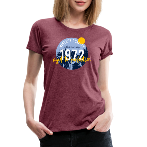 1972 Frauen Premium T-Shirt - Bordeauxrot meliert