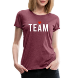 Braut Team Frauen Premium T-Shirt - Bordeauxrot meliert