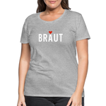 Braut Frauen Premium T-Shirt - Grau meliert