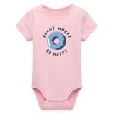 Donut Worry Be Happy Baby Bio-Langarm-Body - Hellrosa