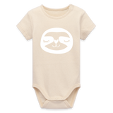 Faultier Baby Bio-Langarm-Body - Naturroh
