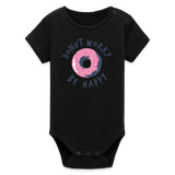 Donut Worry Be Happy Baby Bio-Body - Schwarz