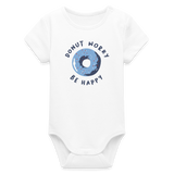 Donut Worry Be Happy Baby Bio-Langarm-Body - Weiß